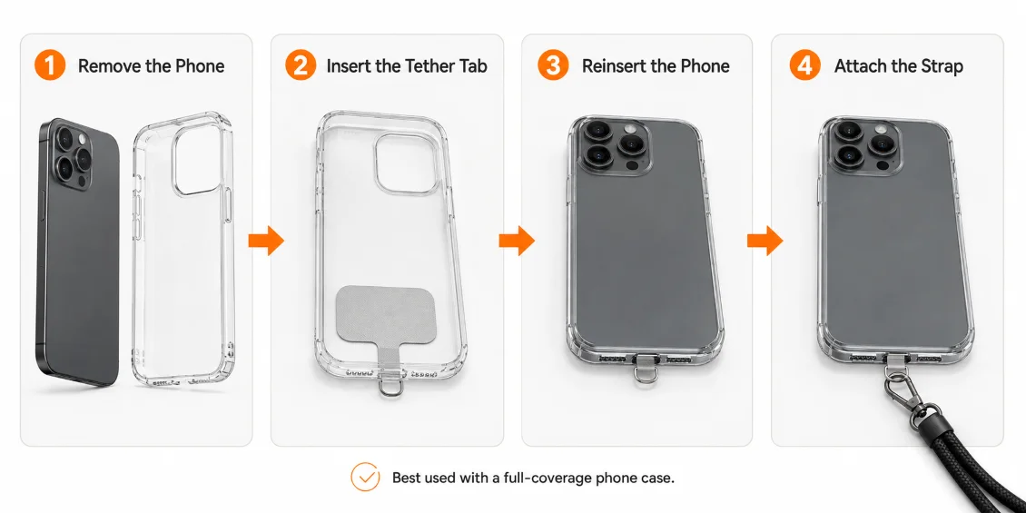 How to Use a Phone Strap with a Tether Tab