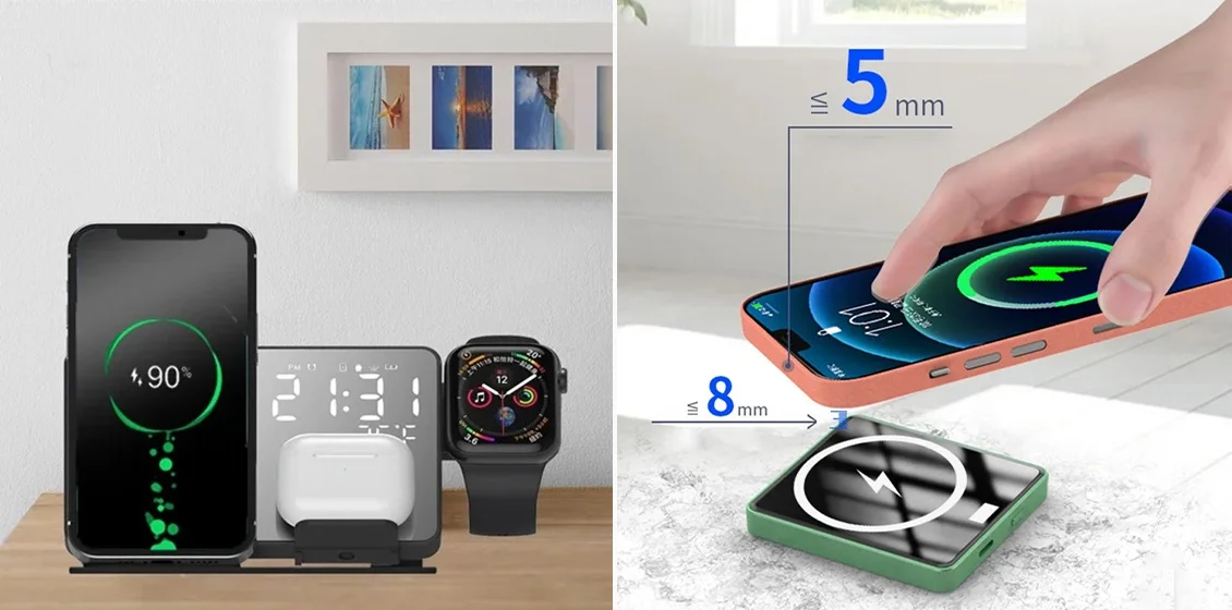 4-in-1 Alarm Clock with Charging Stand