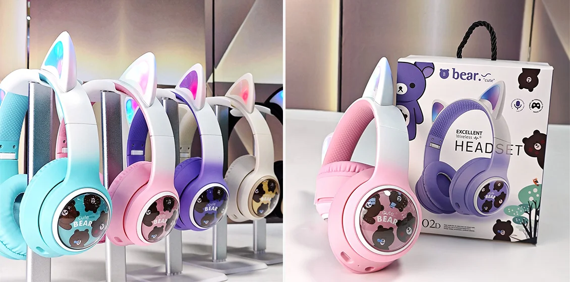 AKZ-02D Glowing Cat Ear Headphone