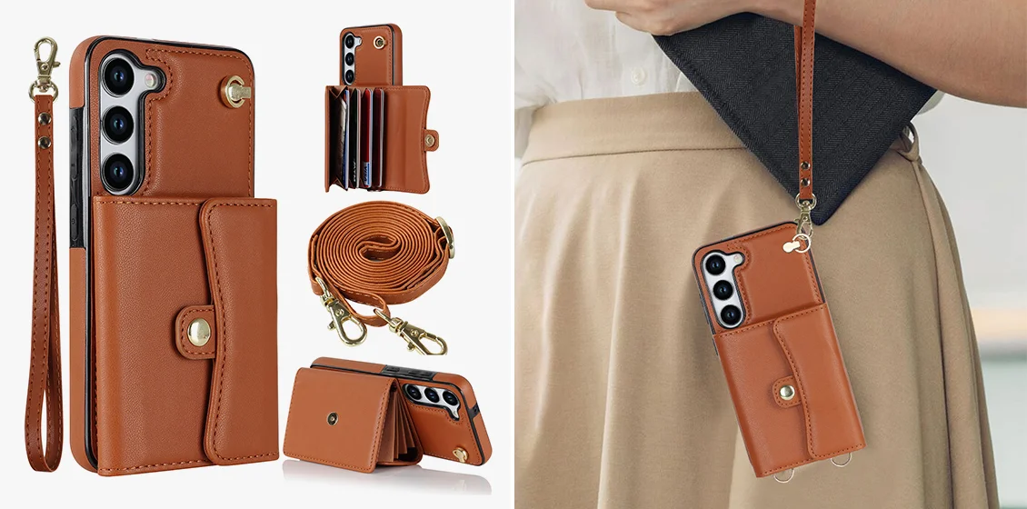 Samsung Galaxy S23+ RFID Blocking Phone Case with Short and Long Strap