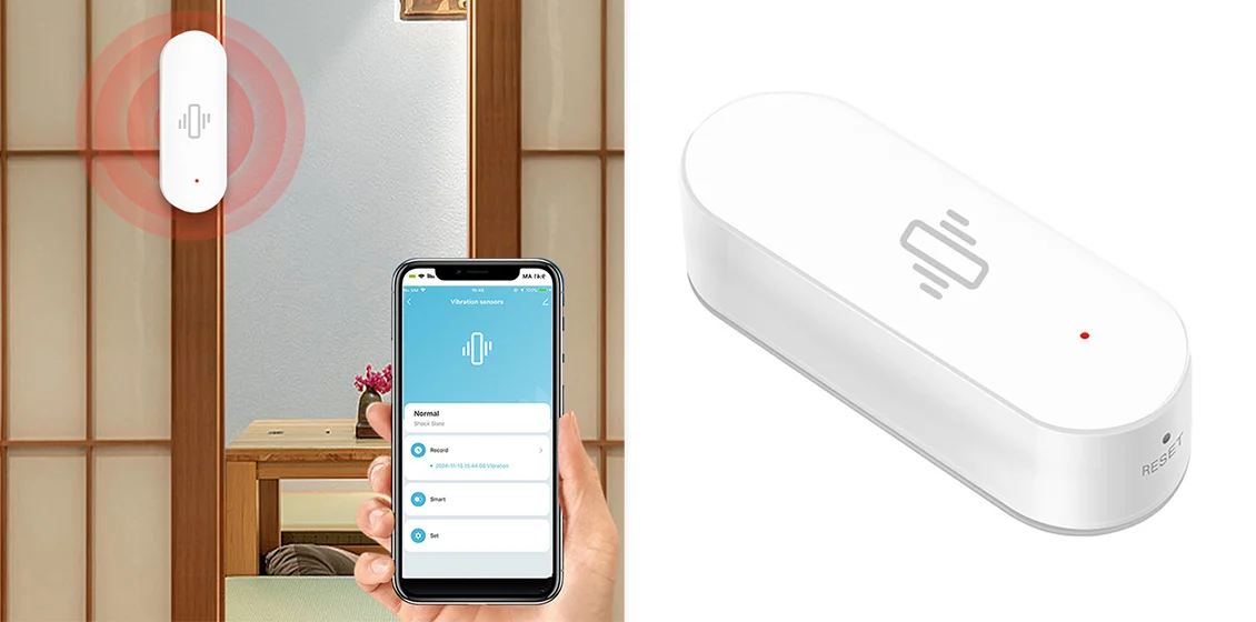 Tuya Smart WiFi Vibration Sensor Detection Smart Life Real Time Motion Shock Alarm