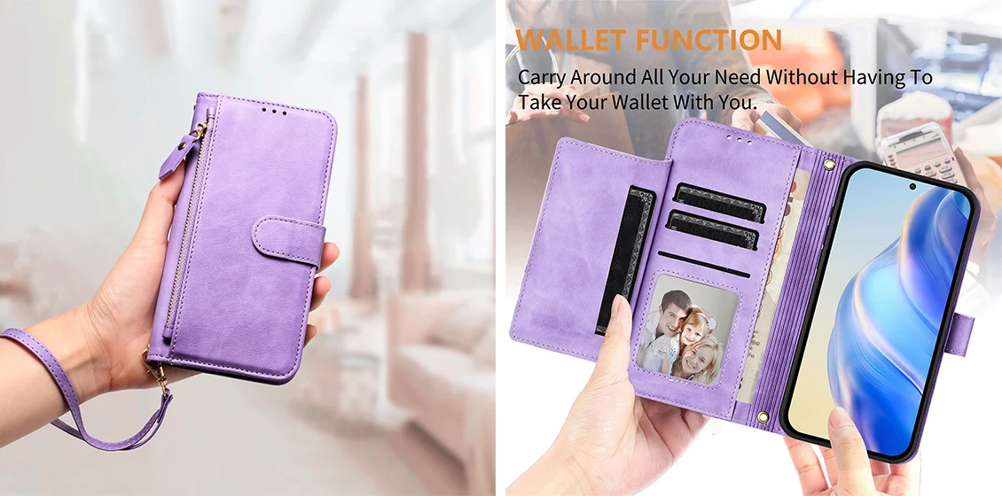 Samsung Galaxy A36 5G Case Zipper Leather Phone Cover