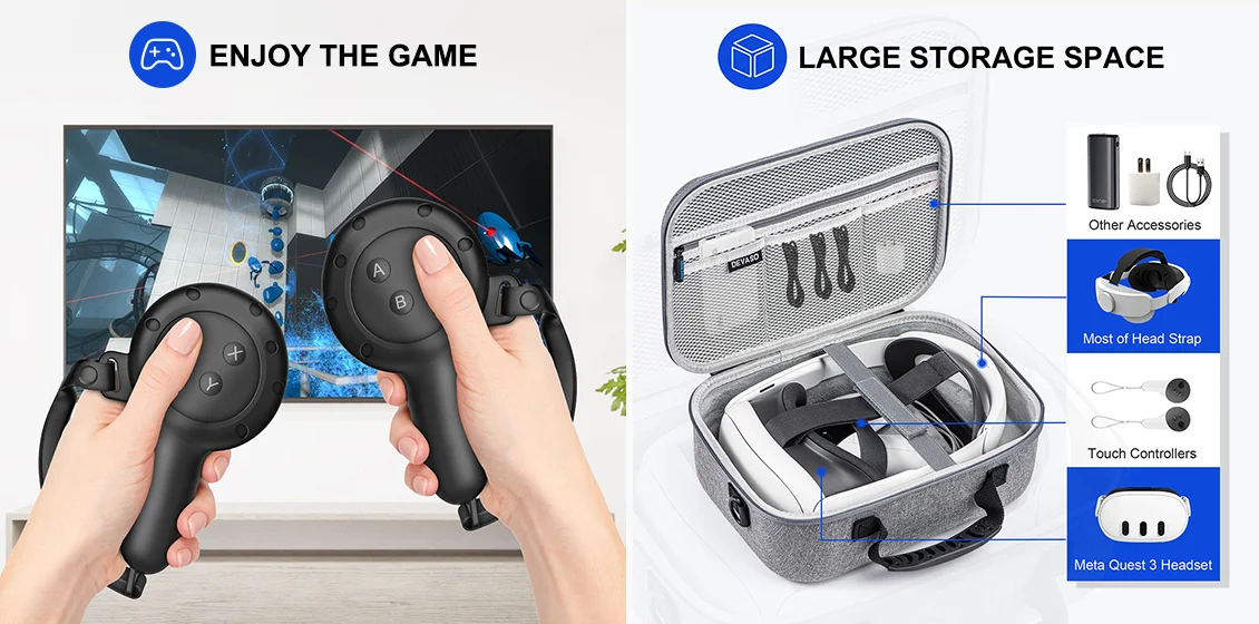 Meta Quest 3 Protective Cases and Handle Accessories