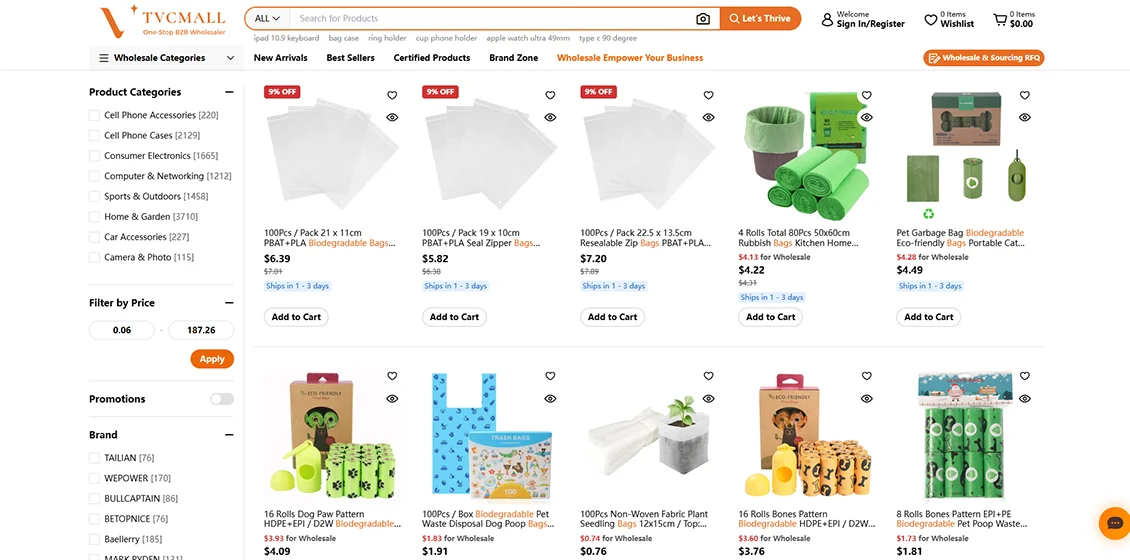 Biodegradable bags tvcmall