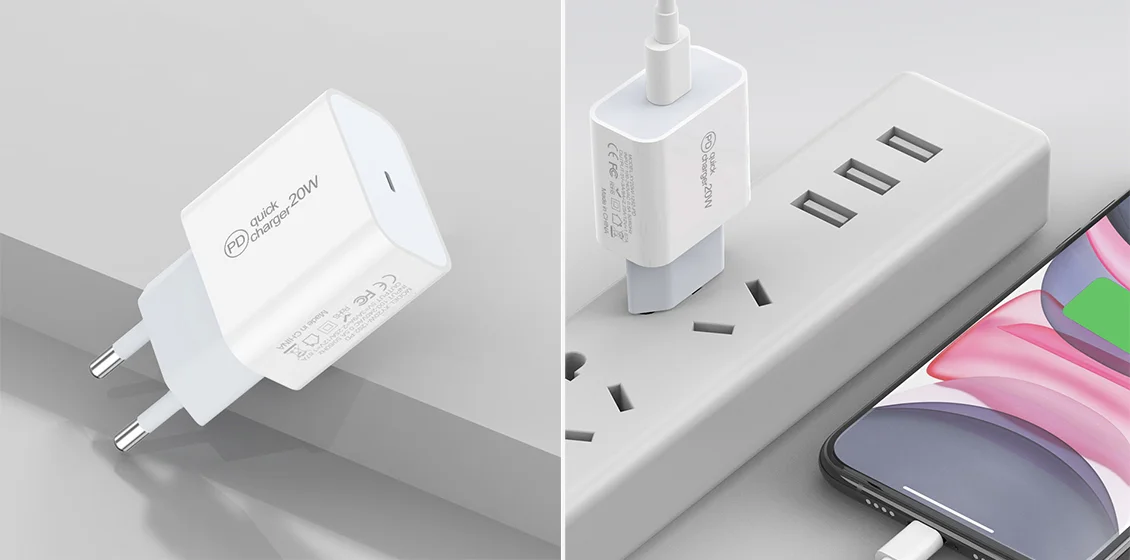 PD 20W Fast Charging USB C Charger Block EU Plug Power Adapter for the iPhone 13 or 14 Series