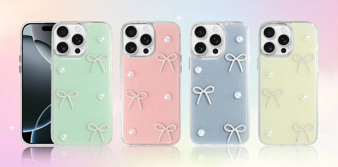 Pearl Bow Epoxy Design TPU + PC Back Cover