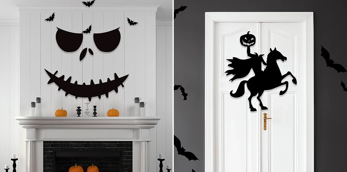 Halloween Adhesive Felt Sticker Decoration Horror Holiday Sticky Pad for DIY Projects Costume Party Decor