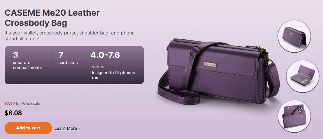 MWC 2024,CASEME Me20 Leather Crossbody Bag