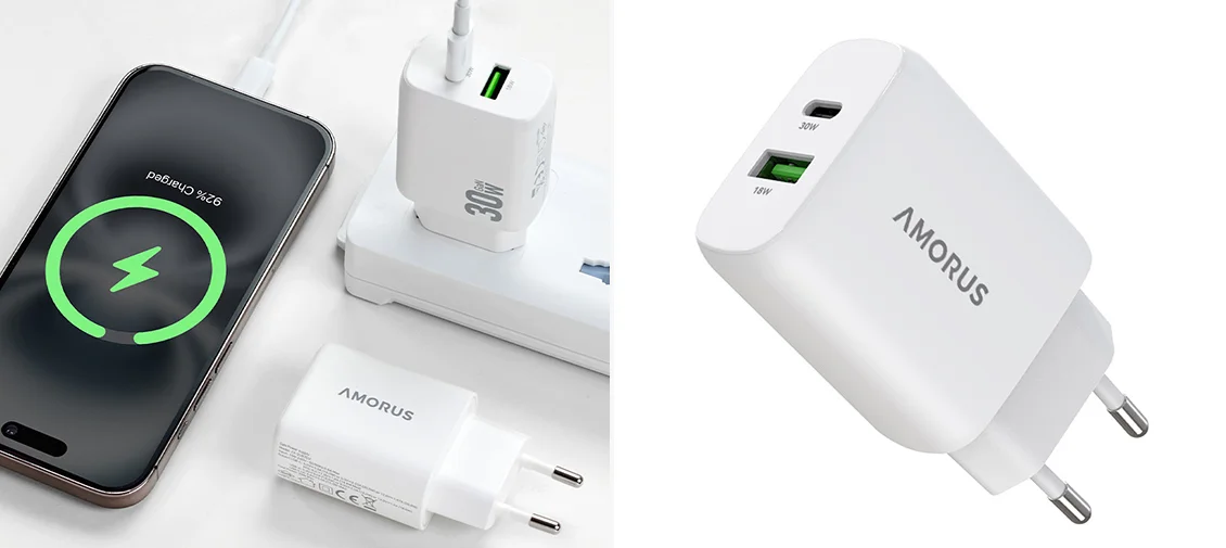 Amorus 30W + 18W Dual-Port Fast GaN Charger
