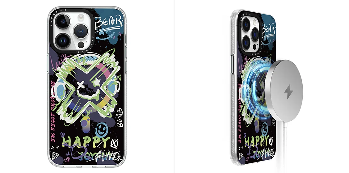 JAUCASE For iPhone 15 Pro Phone Case Graffiti Pattern