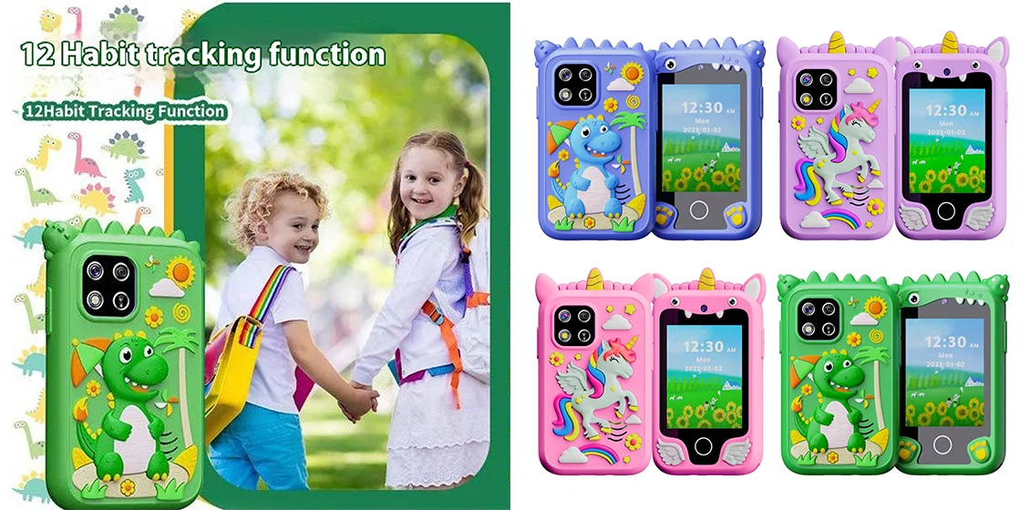 Z10 2.8-inch Cartoon Animal Dual Lens Touch Screen Kids Camera Toy Phone