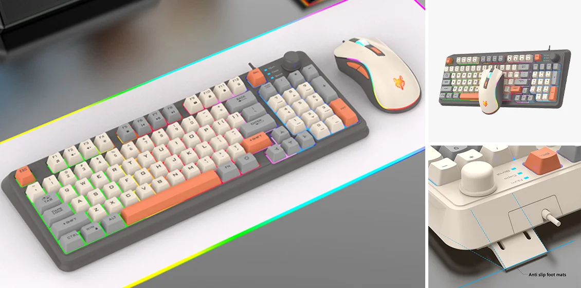 MWC 2024,XUNFOX K820 94 Keys Wired Keyboard and Mouse Set