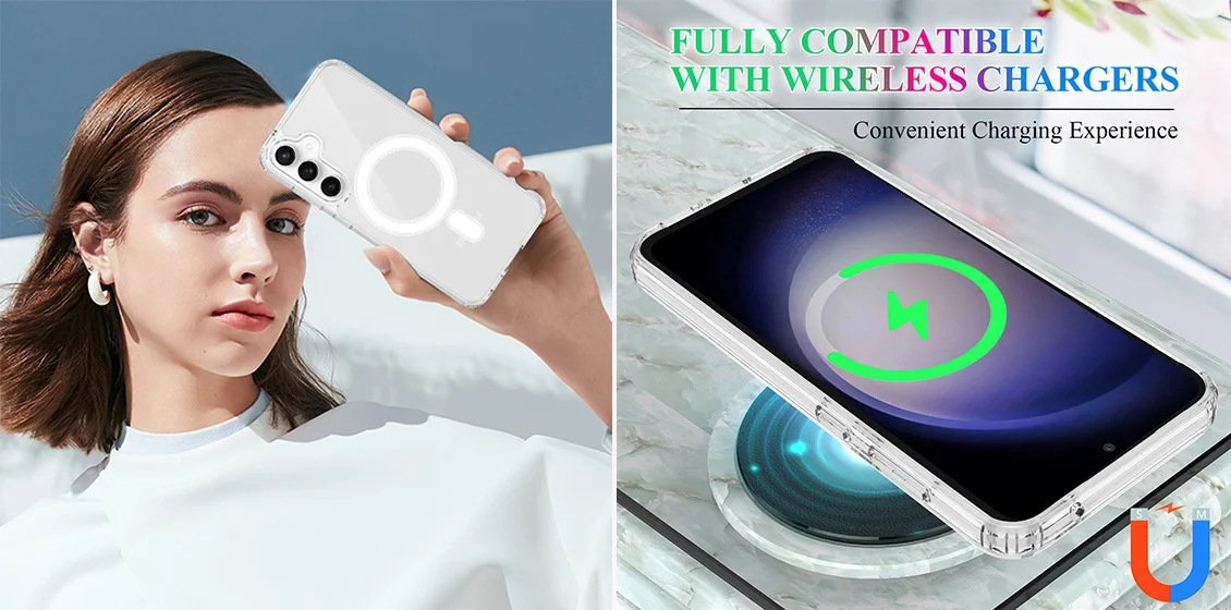 Samsung Galaxy S24 FE Case with MagSafe TPU+Acrylic Clear Back Phone Cover