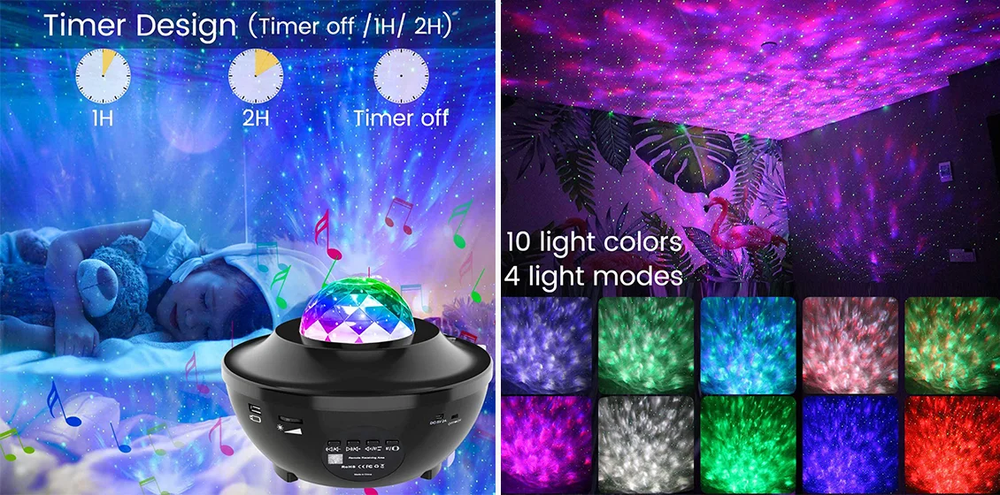 Starry Night Lamp Bluetooth Remote LED Star Light Projector