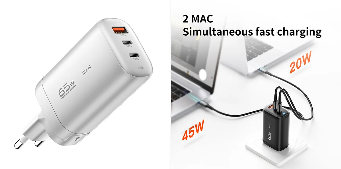 ESSAGER 65W GaN Wall Charger with CE Certificate
