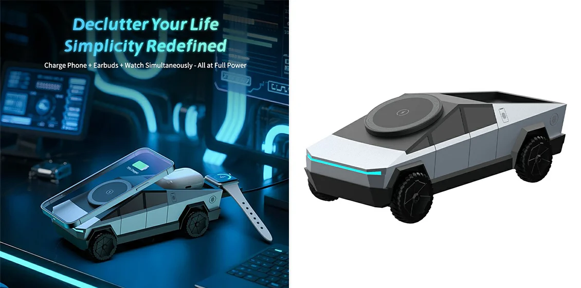 cybertruck 3 in 1 wireless charger