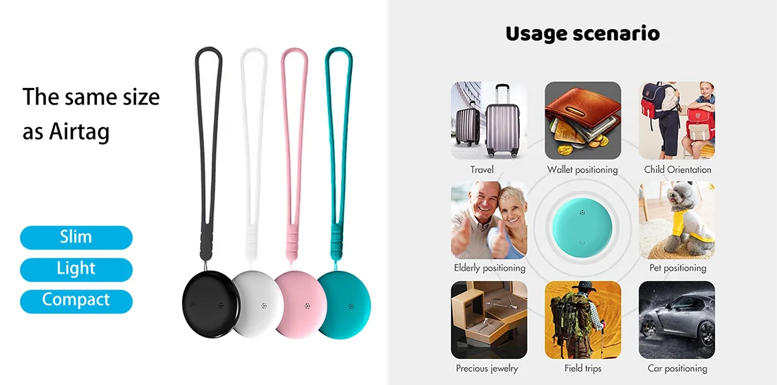 FM-01 Global Positioning Pet Key Tracker Mini GPS Locator Bluetooth-Compatible Device Finder